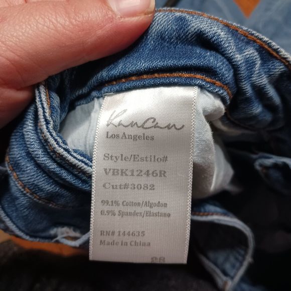 Kancan Jeans Womens 27 Ankle Mid Rise Light Wash Distressed Denim Blue Straight - Picture 4 of 7